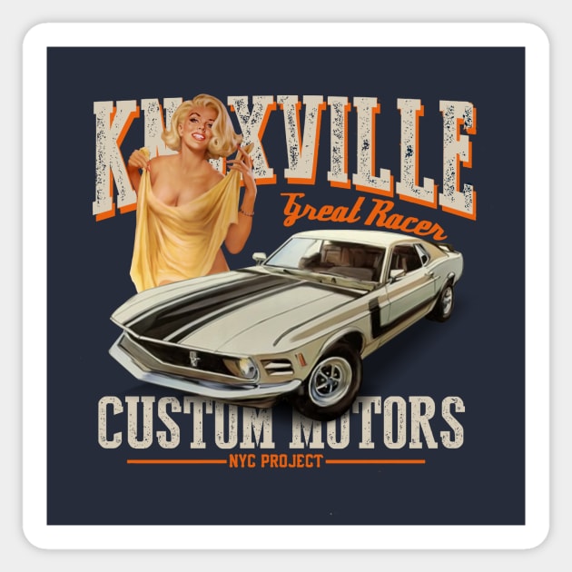 Retro Muscle Car Sticker by Trazzo